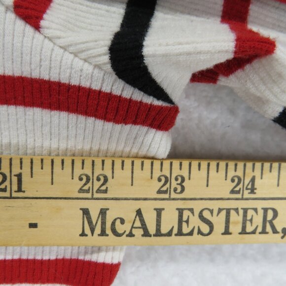 Lane Bryant Sweater Womens 18/20 Striped Gold Button Shoulder Pullover Top - Picture 9 of 10